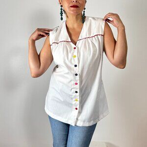 Vintage BETTER BLOUSE CO Sleeveless Retro Blouse - Size L